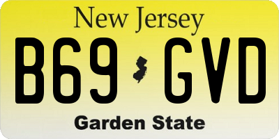 NJ license plate B69GVD