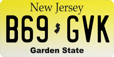 NJ license plate B69GVK