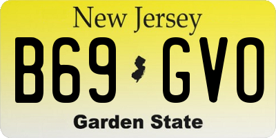 NJ license plate B69GVO