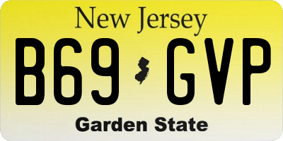 NJ license plate B69GVP
