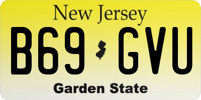 NJ license plate B69GVU