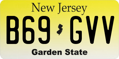 NJ license plate B69GVV