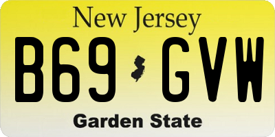 NJ license plate B69GVW