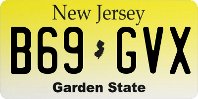 NJ license plate B69GVX