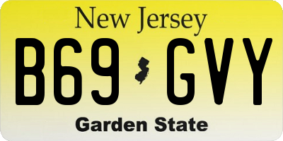 NJ license plate B69GVY
