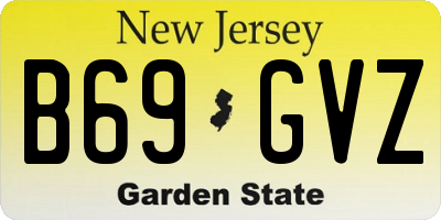 NJ license plate B69GVZ