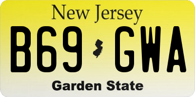 NJ license plate B69GWA