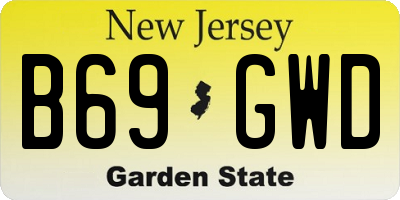NJ license plate B69GWD
