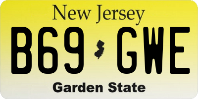 NJ license plate B69GWE