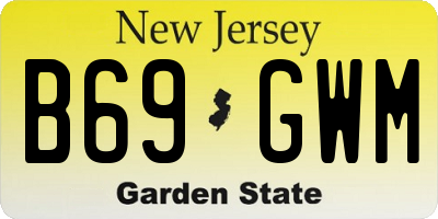 NJ license plate B69GWM