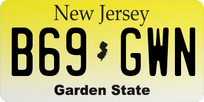 NJ license plate B69GWN