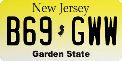 NJ license plate B69GWW