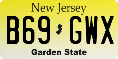 NJ license plate B69GWX
