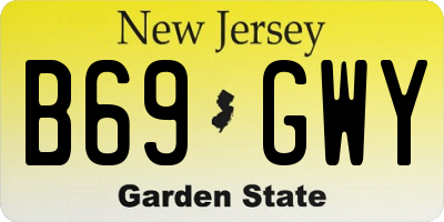 NJ license plate B69GWY