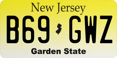 NJ license plate B69GWZ