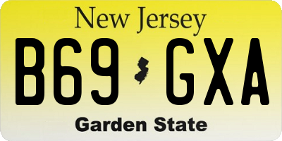 NJ license plate B69GXA