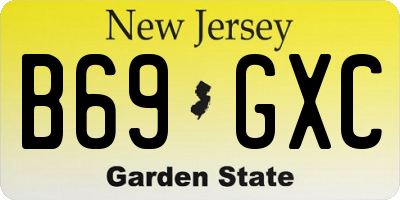 NJ license plate B69GXC