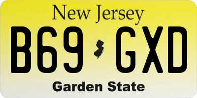 NJ license plate B69GXD