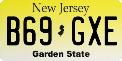 NJ license plate B69GXE