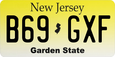 NJ license plate B69GXF