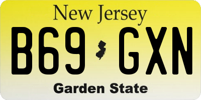 NJ license plate B69GXN
