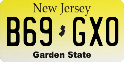 NJ license plate B69GXO