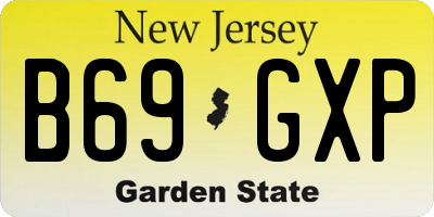 NJ license plate B69GXP