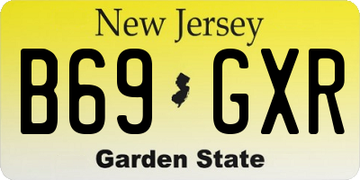 NJ license plate B69GXR