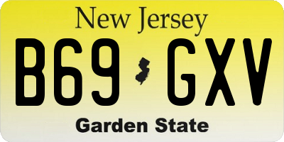 NJ license plate B69GXV