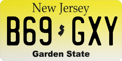 NJ license plate B69GXY
