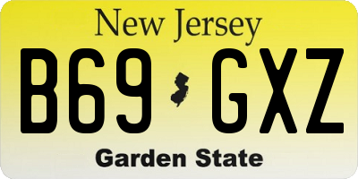 NJ license plate B69GXZ