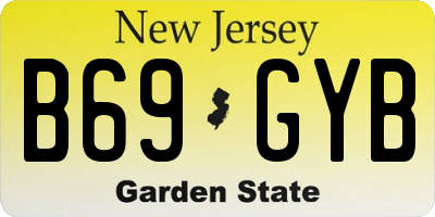 NJ license plate B69GYB