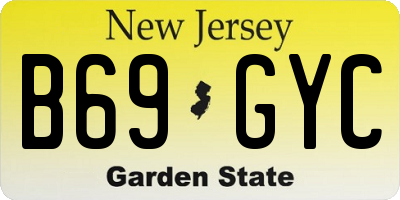 NJ license plate B69GYC