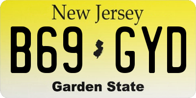 NJ license plate B69GYD