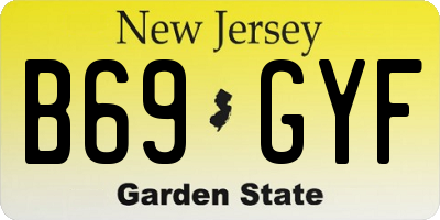 NJ license plate B69GYF