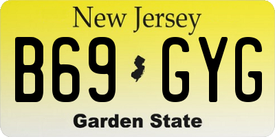 NJ license plate B69GYG