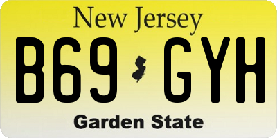NJ license plate B69GYH