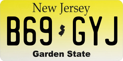 NJ license plate B69GYJ