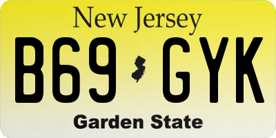 NJ license plate B69GYK