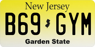 NJ license plate B69GYM