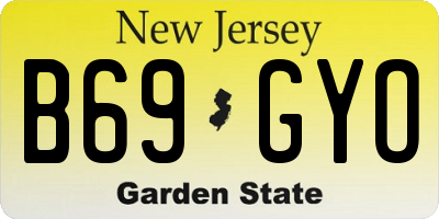 NJ license plate B69GYO