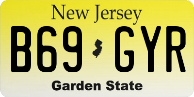 NJ license plate B69GYR