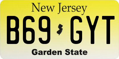 NJ license plate B69GYT