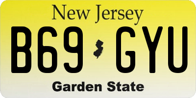 NJ license plate B69GYU