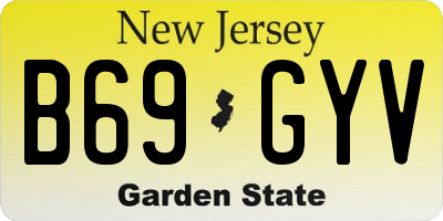 NJ license plate B69GYV