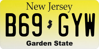 NJ license plate B69GYW