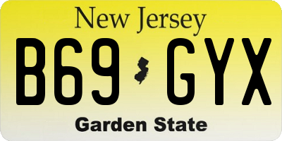 NJ license plate B69GYX