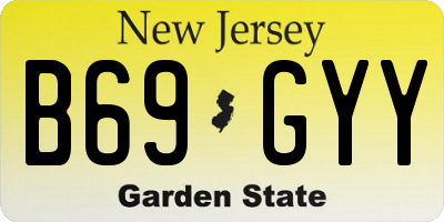 NJ license plate B69GYY
