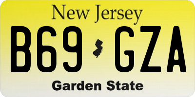 NJ license plate B69GZA