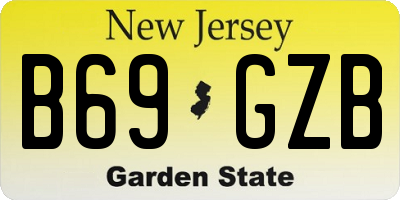 NJ license plate B69GZB